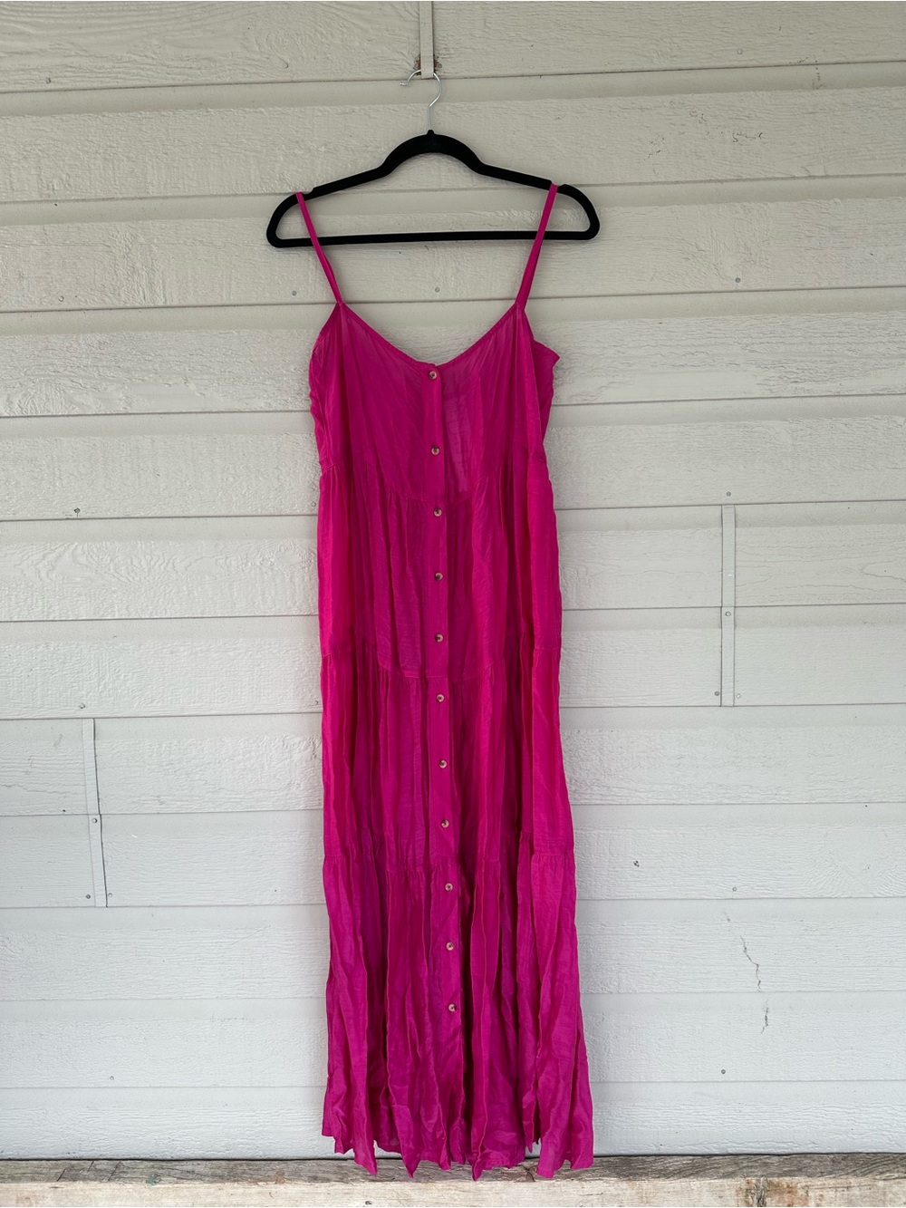 Polo by Ralph Lauren Bright Fuchsia Button-Front Maxi Dress